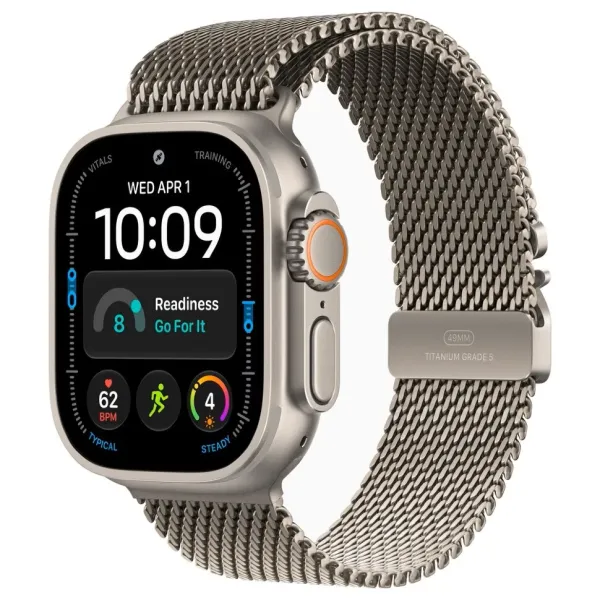 Apple Watch Series Ultra 4 49mm Natural Titanium Case with Natural Titanium Milanese Loop S
